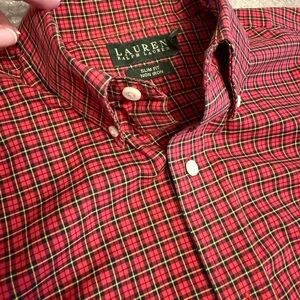 Like New Lauren Ralph Lauren Red Plaid Holiday Christmas Men's Shirt - Size M